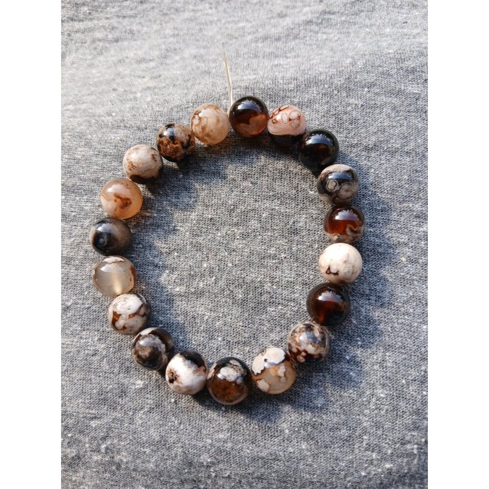 Snakeskin Agate Crystal Bracelet (8mm)